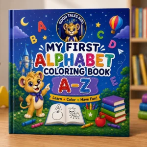 My First Alphabet Coloring Book A-Z for kids ages 3-7 by Good Tales Kids